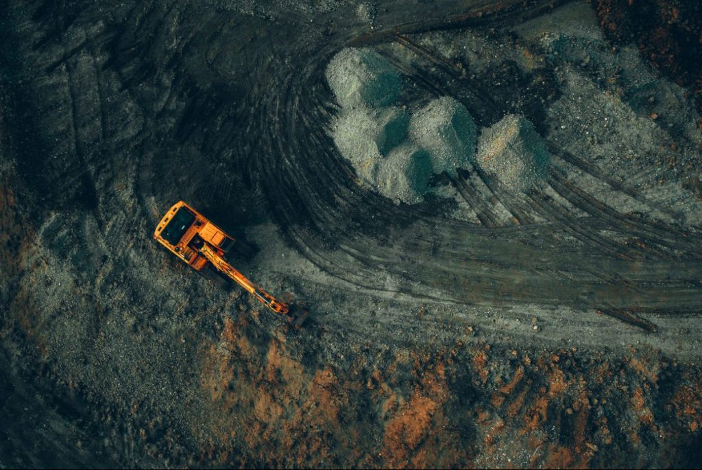 Pelleteuse dans une mine