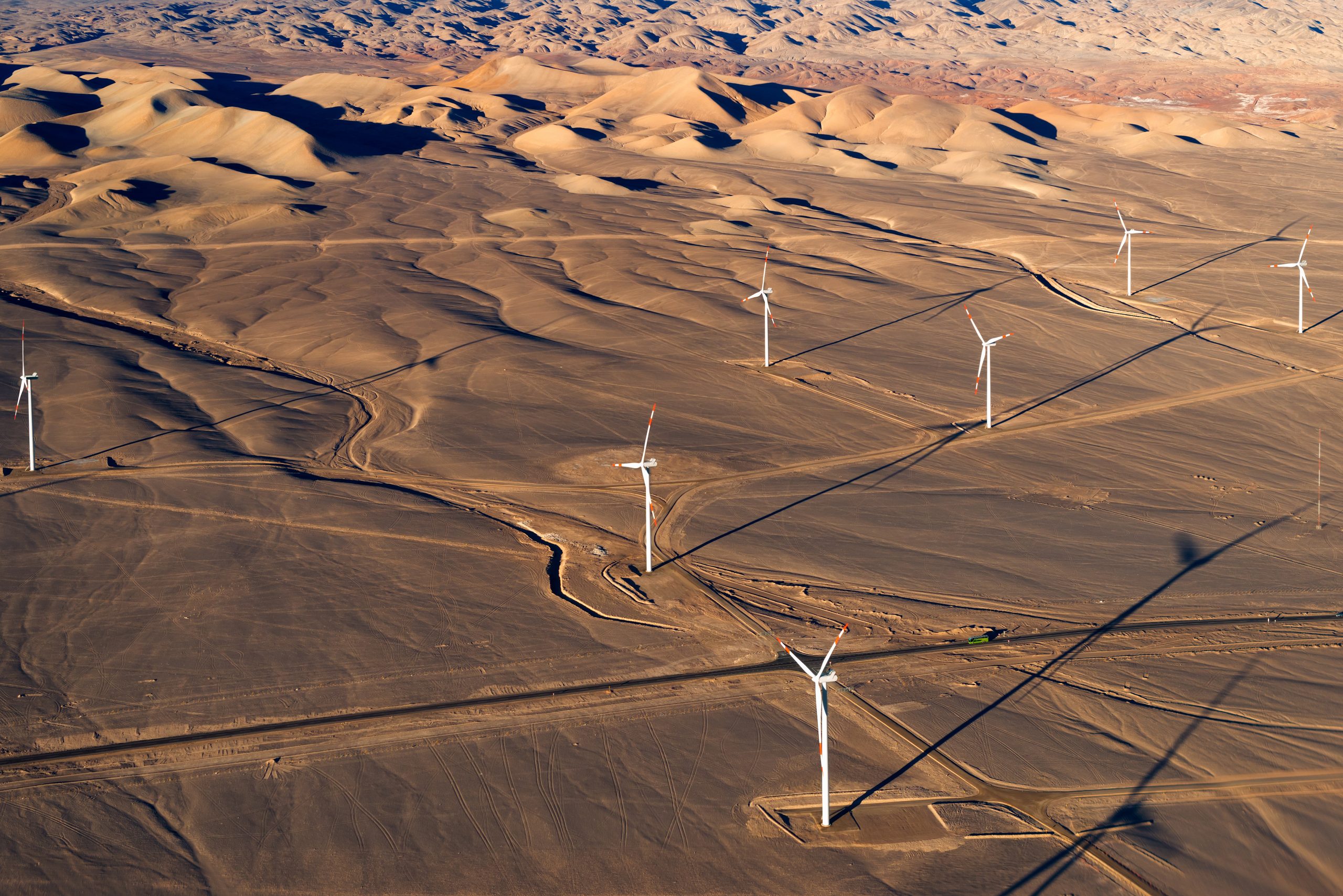 Éoliennes en desert